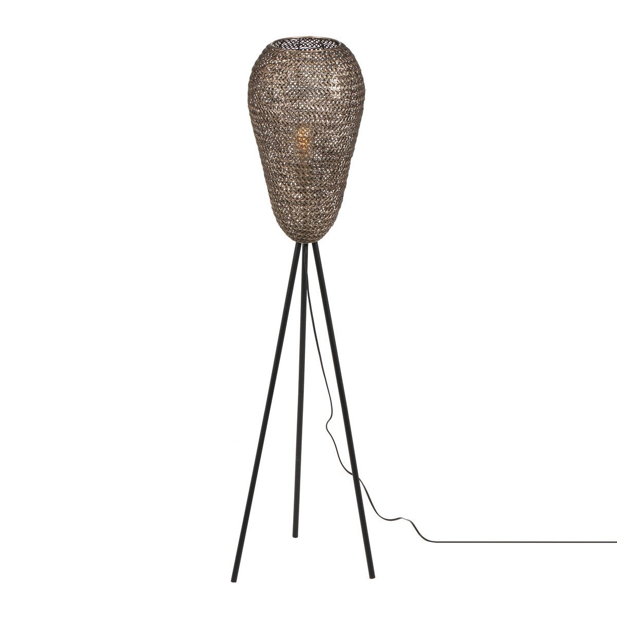 Lampa podłogowa stojąca Ziva antyczny mosiądz 1xE27x10W wym: 140 x 43 x 43 cm metal Trio