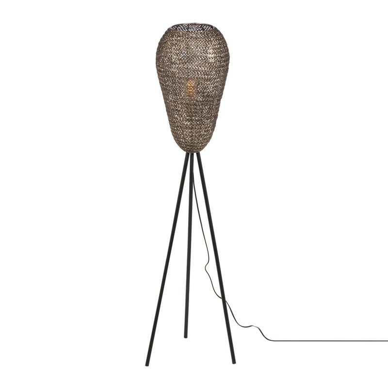 Lampa podłogowa stojąca Ziva antyczny mosiądz 1xE27x10W wym: 140 x 43 x 43 cm metal Trio