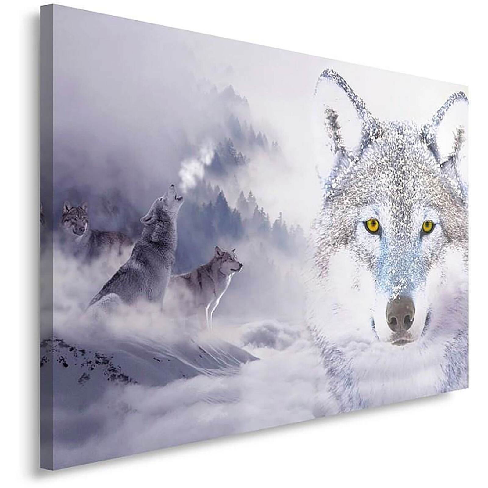 Tableau loups en hiver - 120 x 80 cm - 2