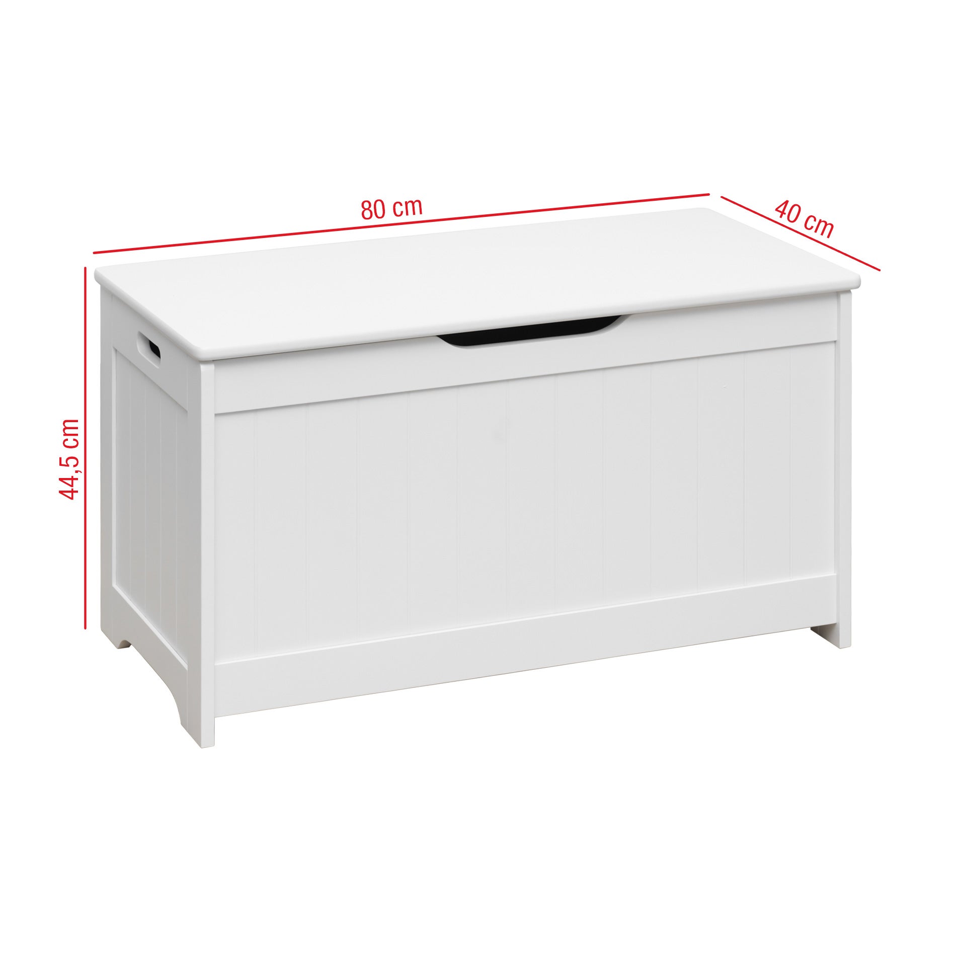 Coffre de Rangement Banc Rebecca Mobili avec Couvercle en bois pour Jouets Enfants Blanc - 3