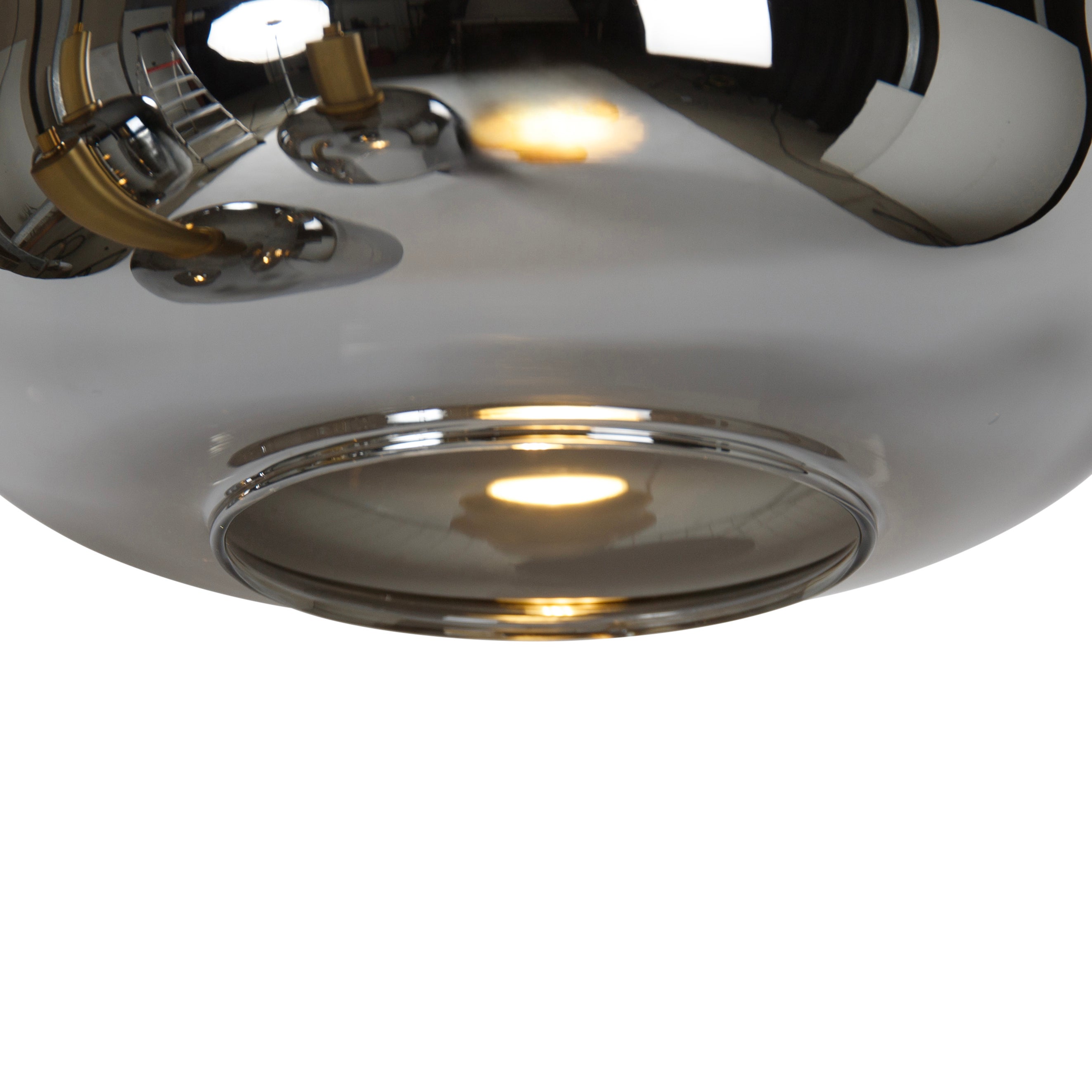 Suspension noire avec verre doré et fumé avec 5 PUCC - Zuzanna - 9