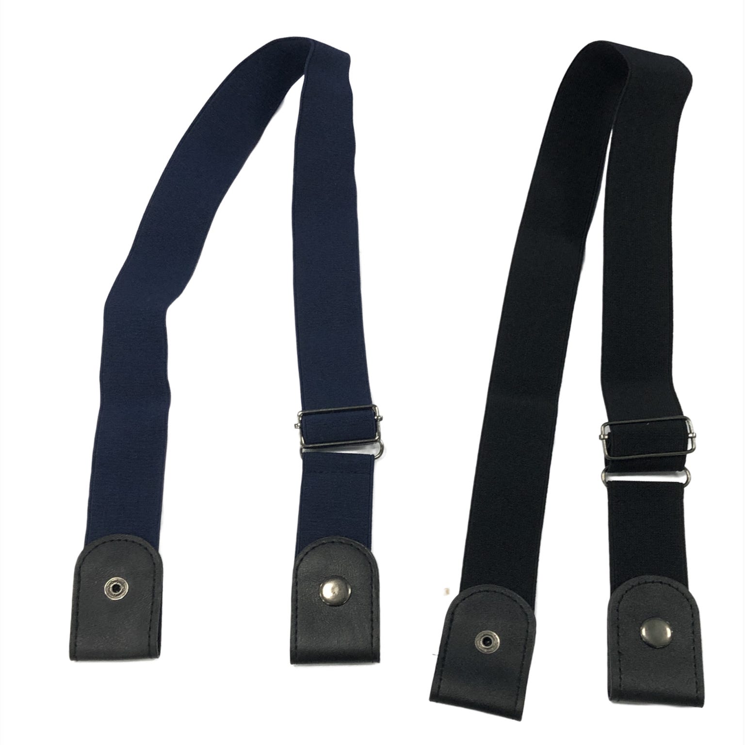 2 Cinture Elastiche Invisibili Senza Fibbia – Per Jeans, Pantaloni, Abiti, Donna E Uomo (Nero + Blu Navy)