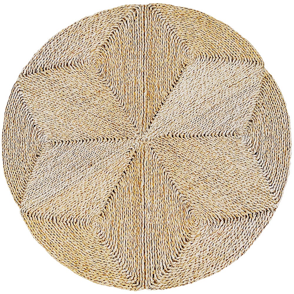 Alfombra redonda de yute - boho bali - 110 cm - ubba