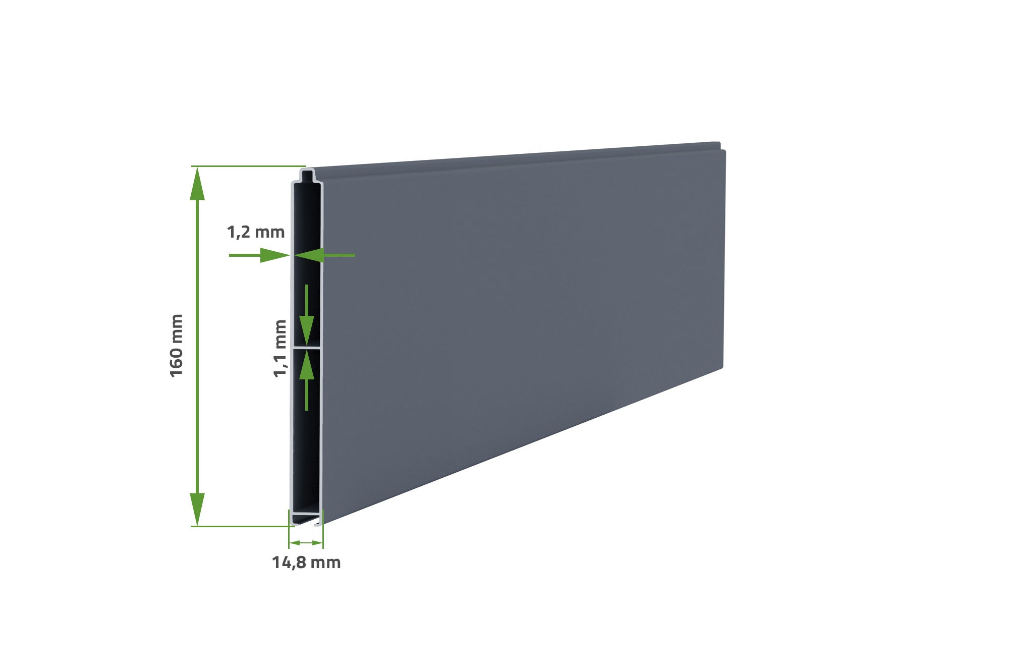 Portillon 1m ARLBERG H.160cm aluminium gris - 8