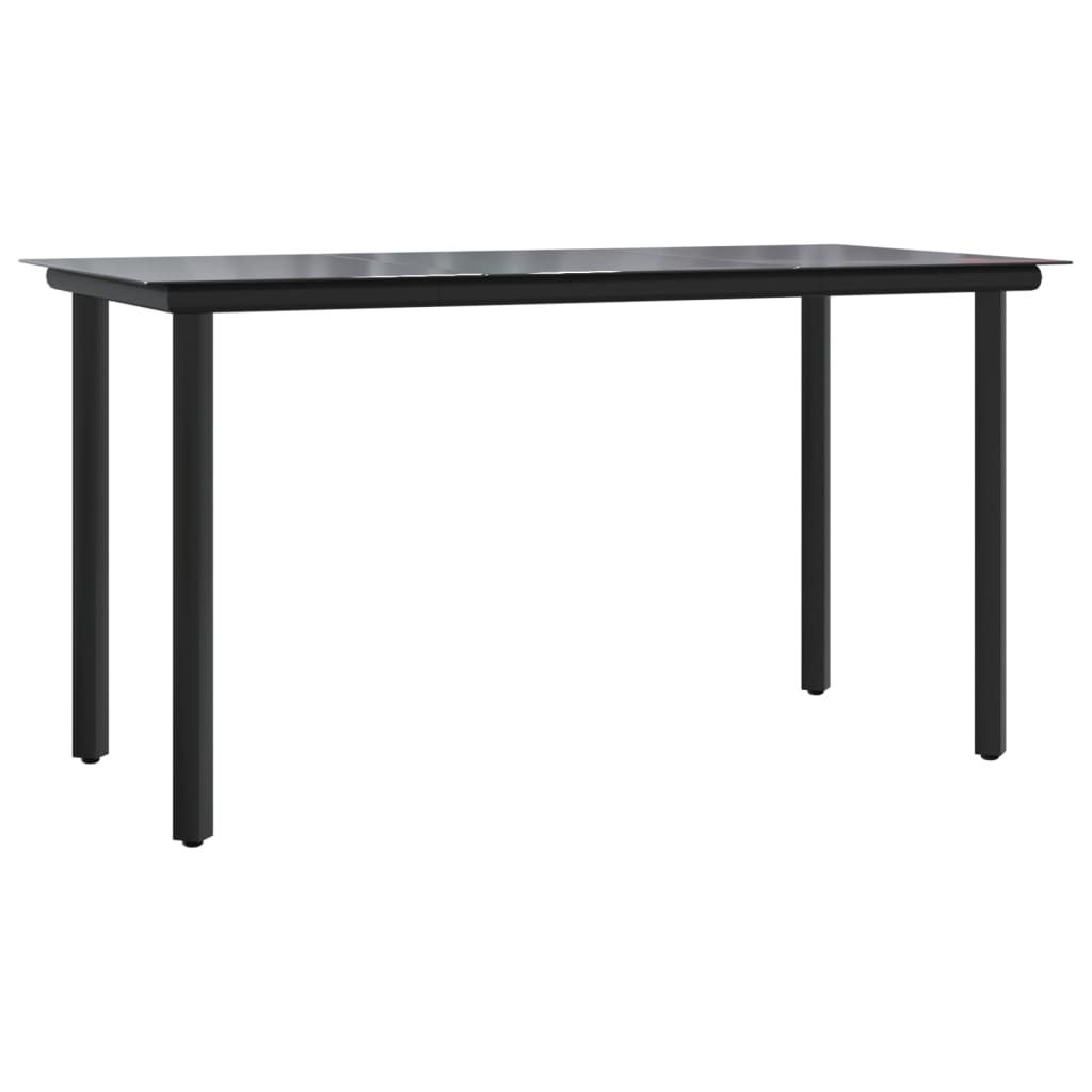 The Living Store - Ensemble à manger de jardin 9 pcs noir rotin PVC - 7
