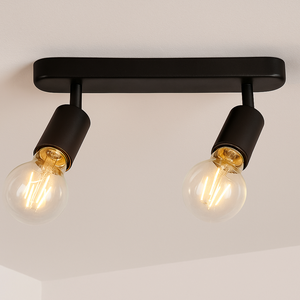 Lampa sufitowa 2x E27 LED Eos IP20 26cm ruchoma podwójna czarna kinkiet MasterLED - 4