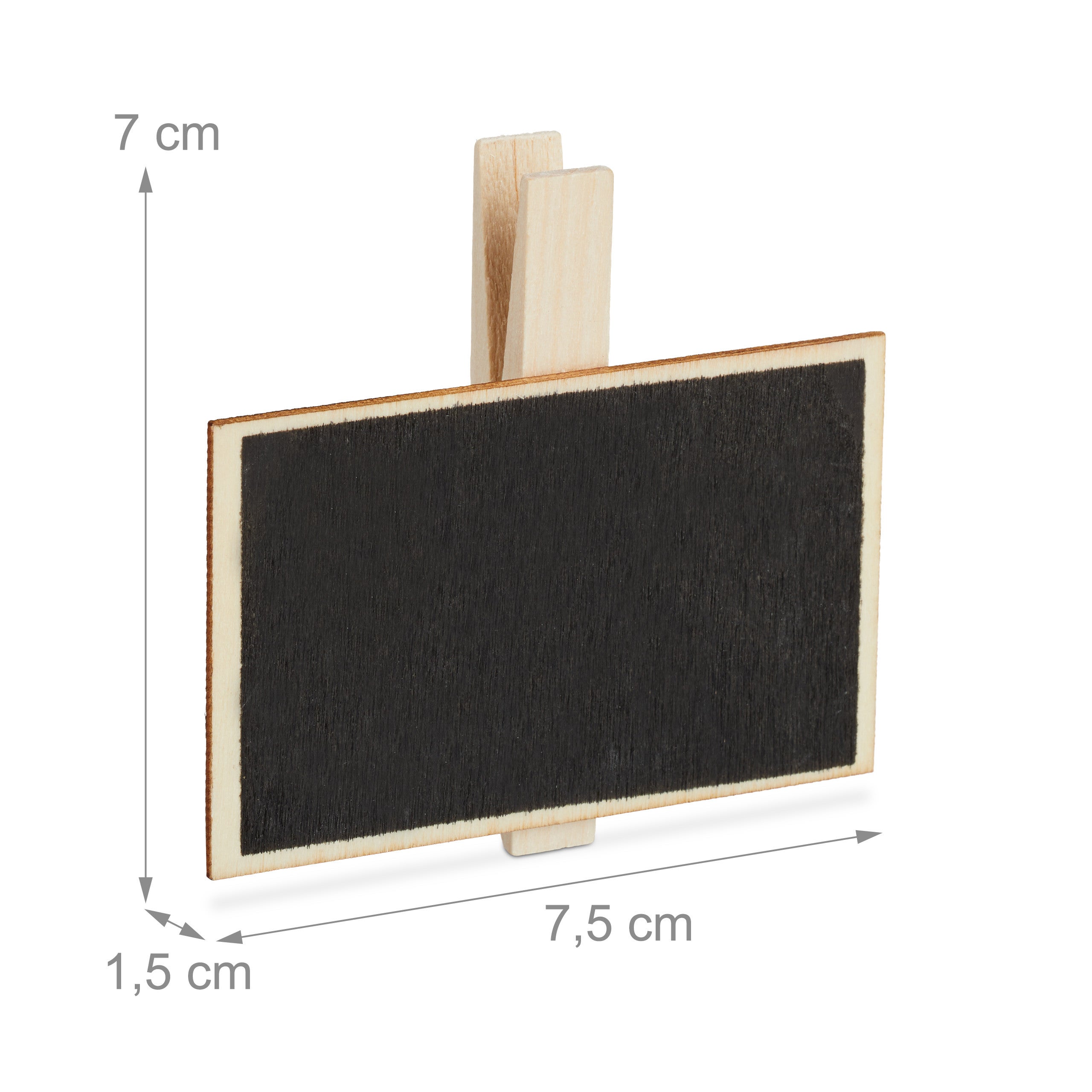 Pincettes pour tableau, jeu de 40, pour identifier plantes, réutilisables, avec craies, en bois, nature/noir - 3