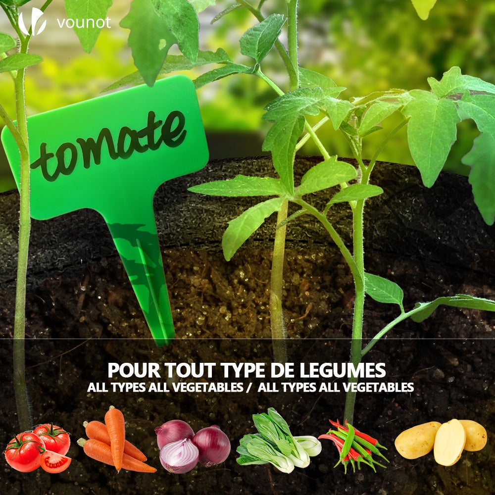 Lot de 3 sacs de plantation non tisse avec fenetre velcro et poignee 43L Noir VOUNOT® - 6