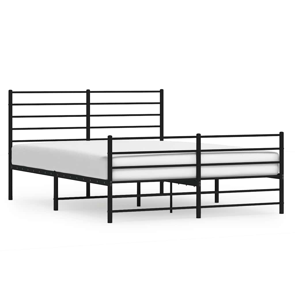 Łóżko Metalowe Czarne Rama Łóżka Ze Stelażem Do Sypialni Pokoju 140x200