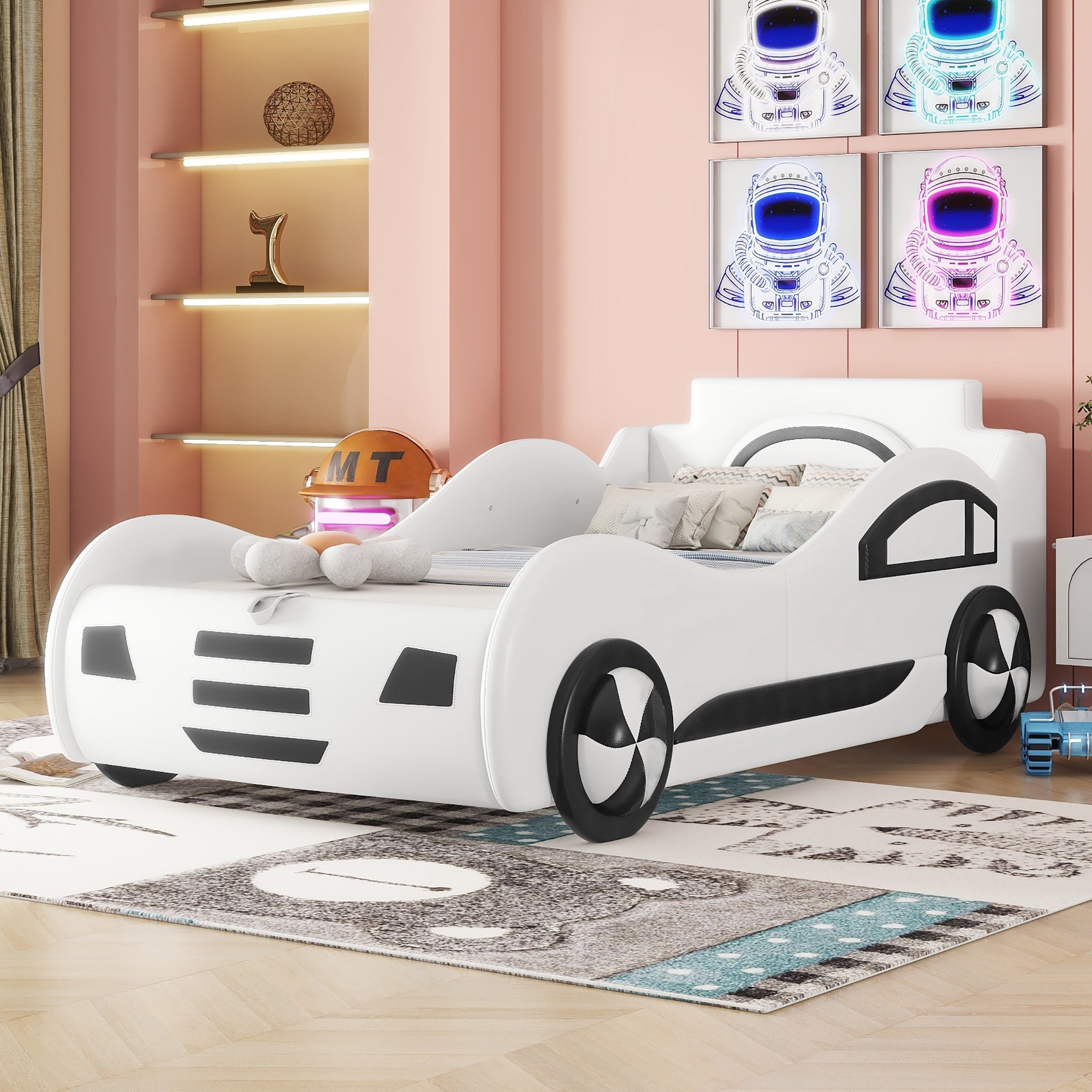 Divano letto, 90x200 cm, testiera con contenitore, letto estraibile, senza materasso, bianco | Leroy Merlin