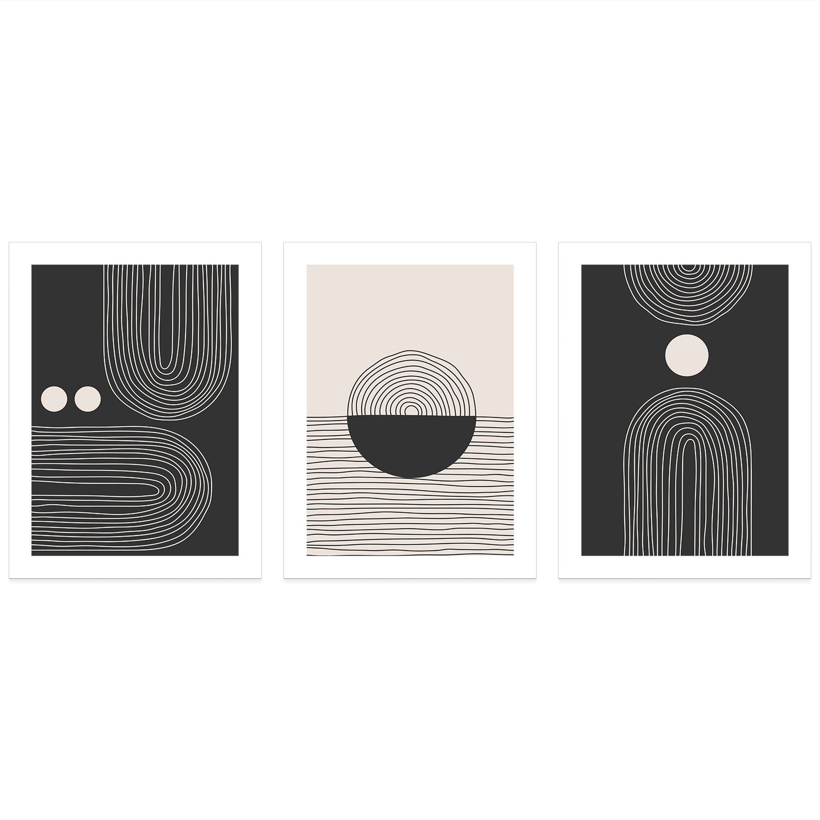 Lot de 3 Affiches / Posters Triptyque - Boho 3617689988603 - Bordure blanche - 3 Affiches - 21x29,7 cm (Cadres non fournis) - 3