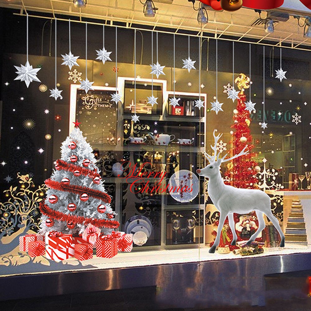 Adesivi per finestre con renne Decorazioni natalizie Babbo Natale Fiocco di neve Adesivi creativi fai da te per decalcomanie con renne di Natale – acquista a prezzi convenienti sul marketplace