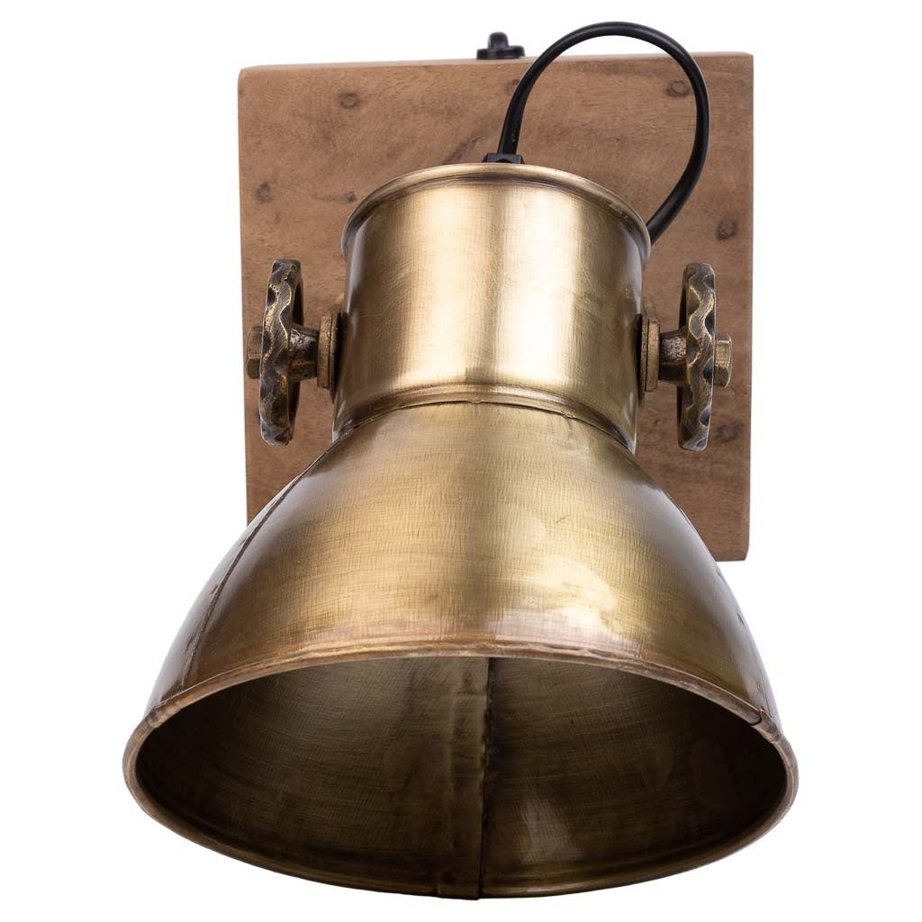 Aplique de madeira e metal dourado 18x18x27 - 5