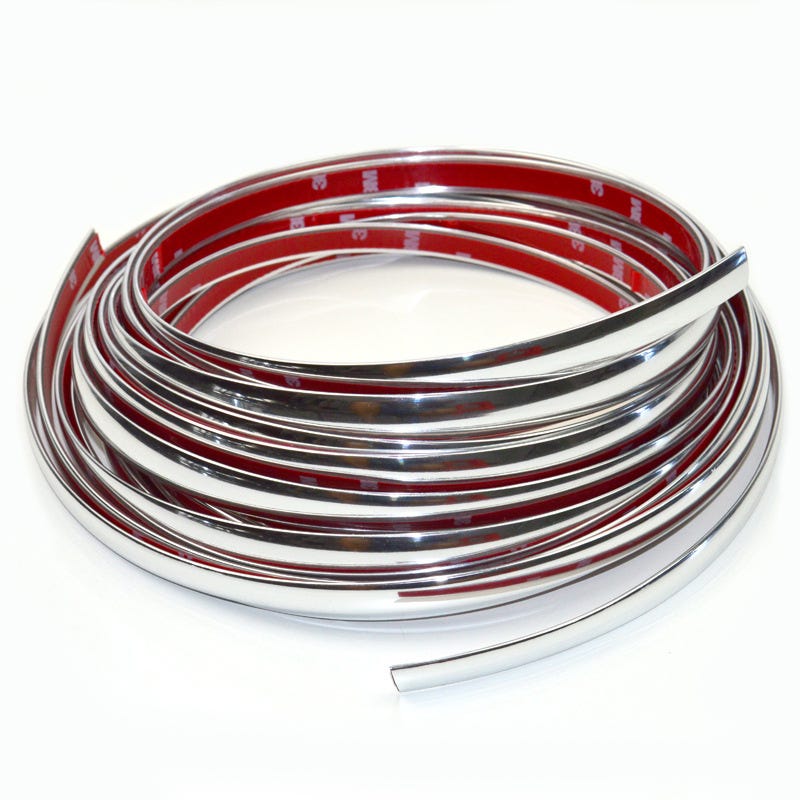 Strisce Cromate Auto, Decorativi, Adesive, Argento, 10mm, 15m - Foto 1
