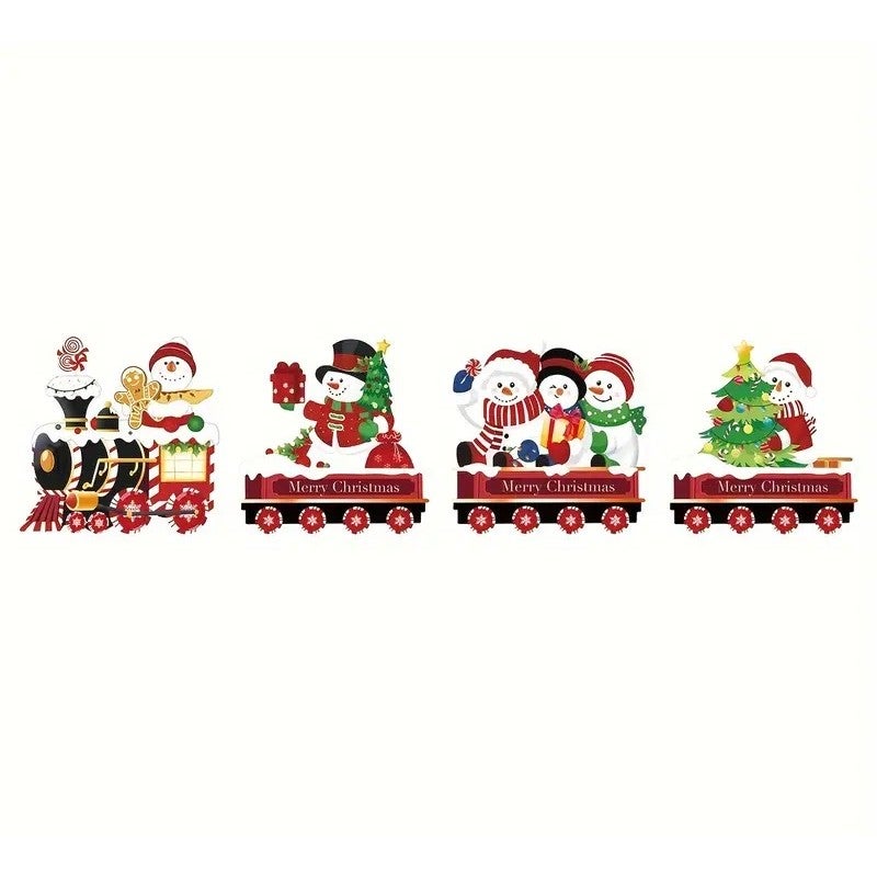 Decoratiune de Craciun Flippy pentru gradina, trenulet cu 4 figurine