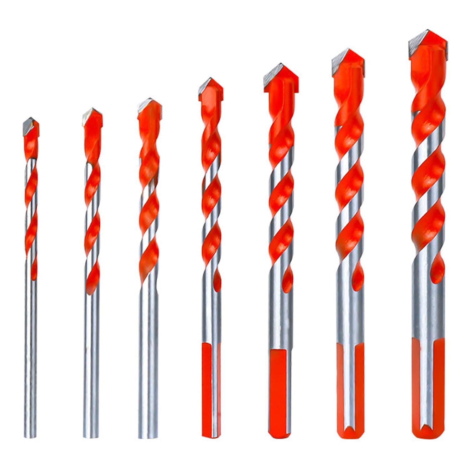 Zestaw 7 wierteł z węglika wolframu do metalu, stali, płytek, cegły, szkła, drewna, plastiku, 3–12 mm, końcówka z węglika spiekanego, w etui