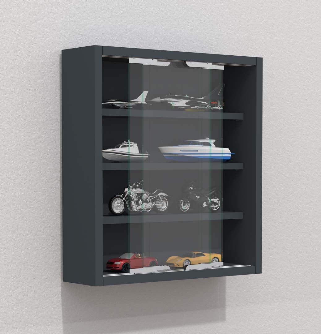 VCM vitrine Salon, Armoire vitrine, Meuble vitrine Salon, vitrine en Verre Colonne Vitrine Murale Suspendue vitrine en Verre vitrine Murale vitrine en Verre Udina Miroir Argent