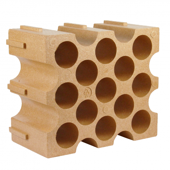 Casier à 15 bouteilles en polystyrène couleur terre cuite - 2