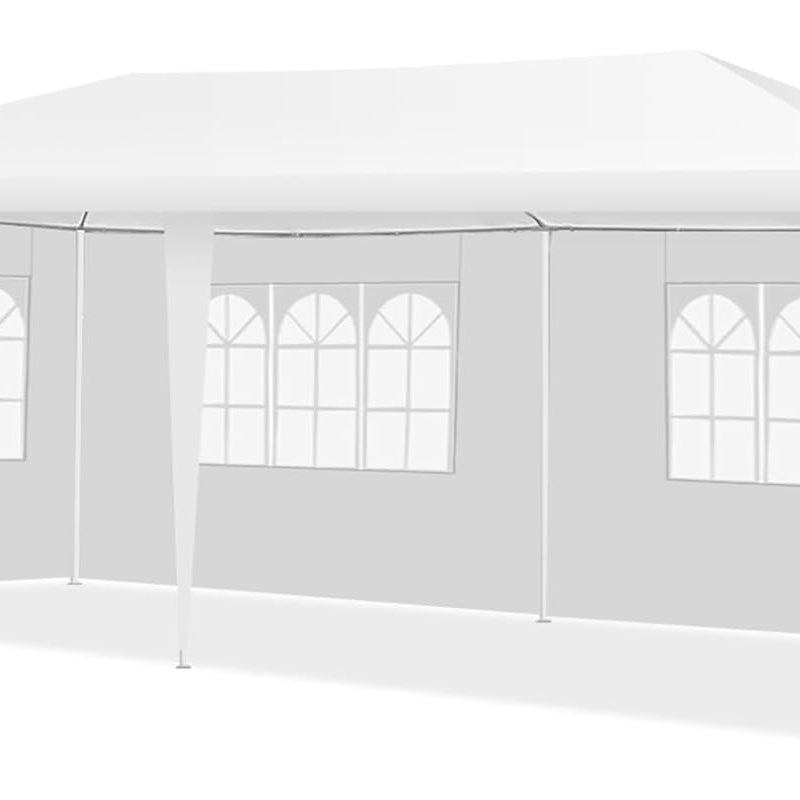 3 x 6 m pawilon ogrodowy, namiot imprezowy z 4 zdejmowanymi ściankami bocznymi, namiot ogrodowy, pawilon wraz z torbą do przenoszenia, biały