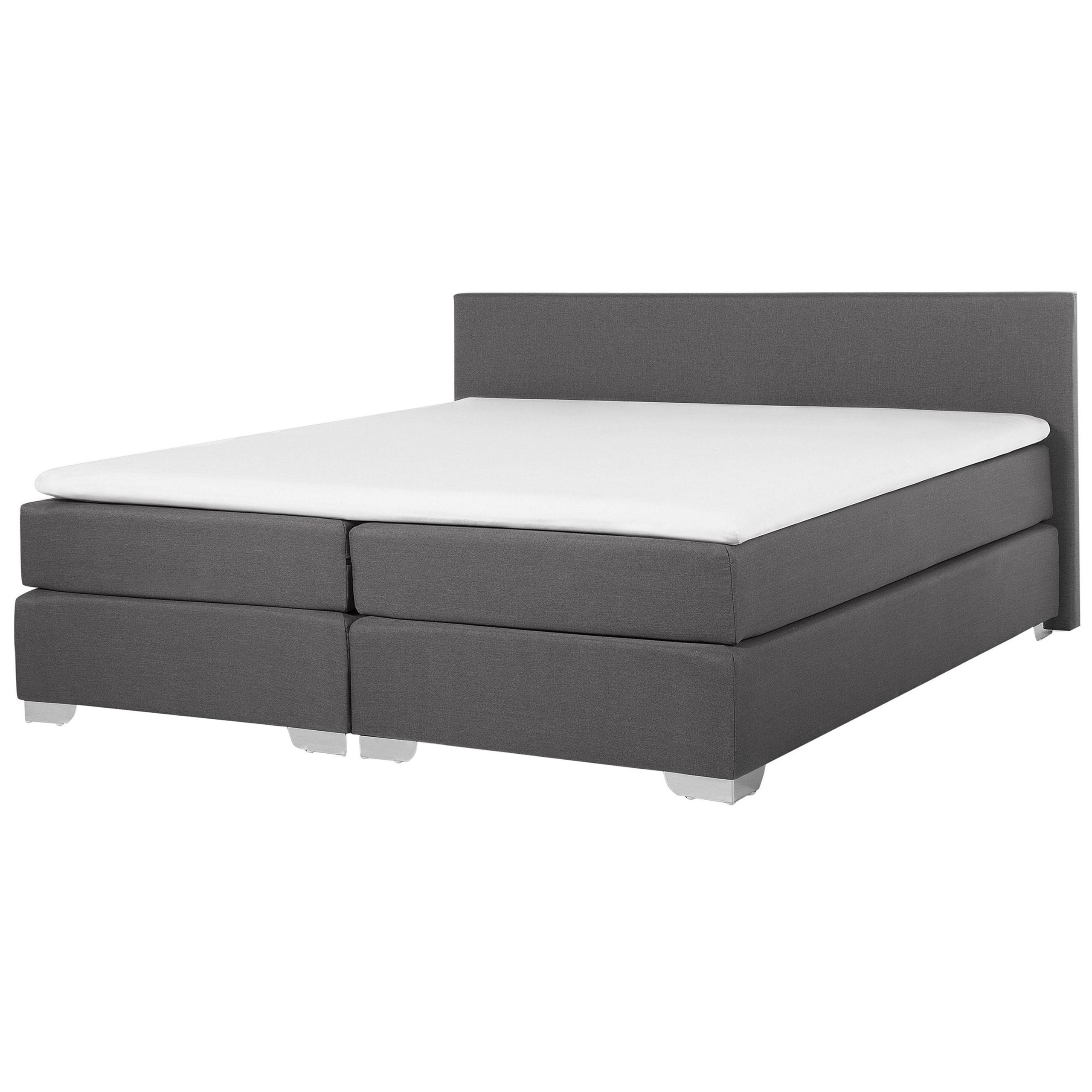 Lit Boxspring Tissu PRESIDENT 180 x 200 cm Gris foncé | Leroy Merlin