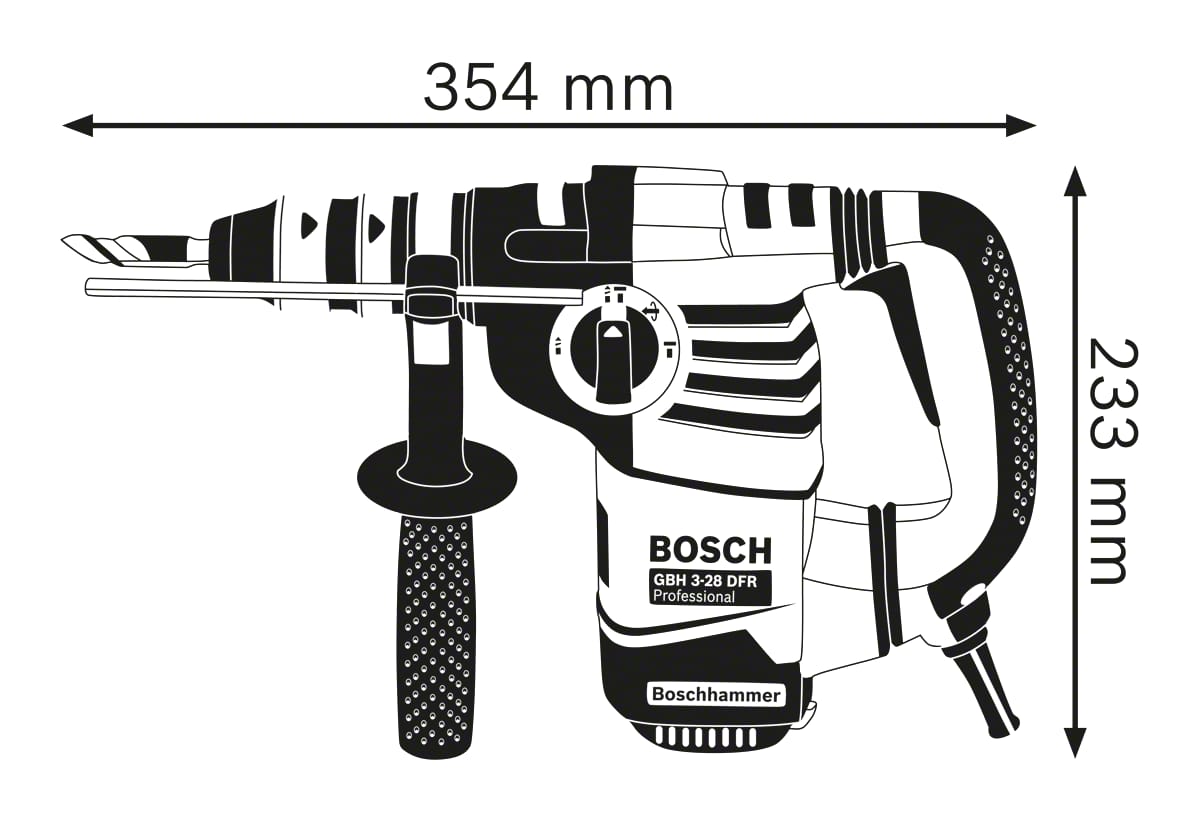 Młotowiertarka SDS plus BOSCH PROFESSIONAL GBH 3-28 DFR 800W 3,1J - 2