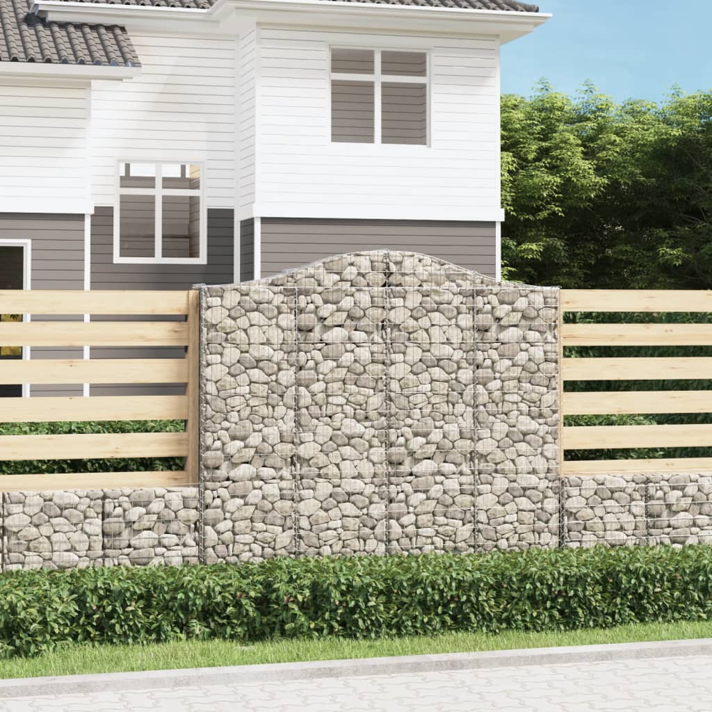 Kosze gabionowe, 2 szt, 200x30x180/200 cm, galwanizowane żelazo vidaXL