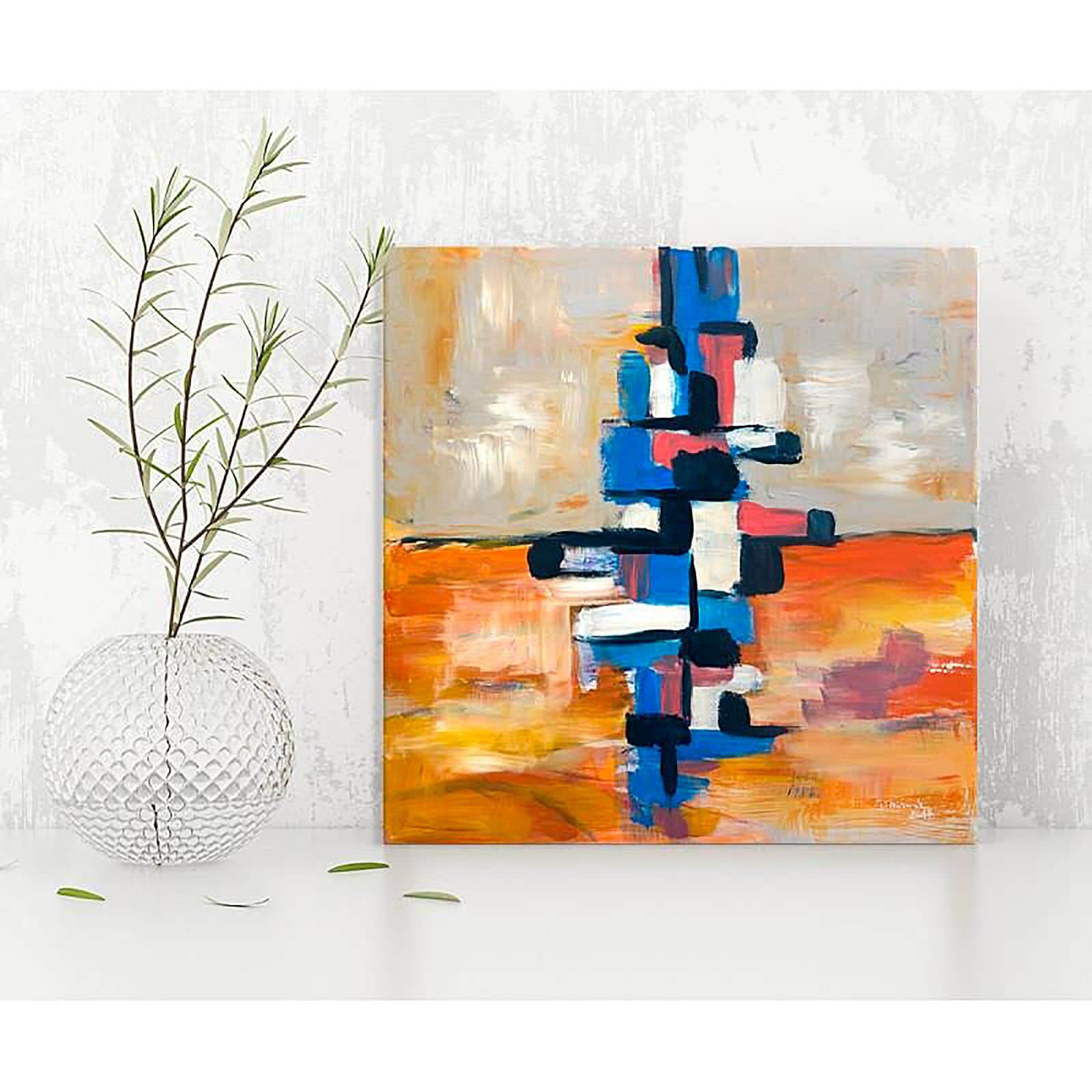 Tableau bois abstrait 77 - 60 x 60 cm - 2