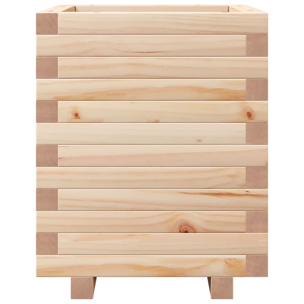 Jardinière bac lit surélevé plantes fleurs terrasse jardin 40 x 40 x 49,5 cm bois de pin massif marron 02_0037566 - 2