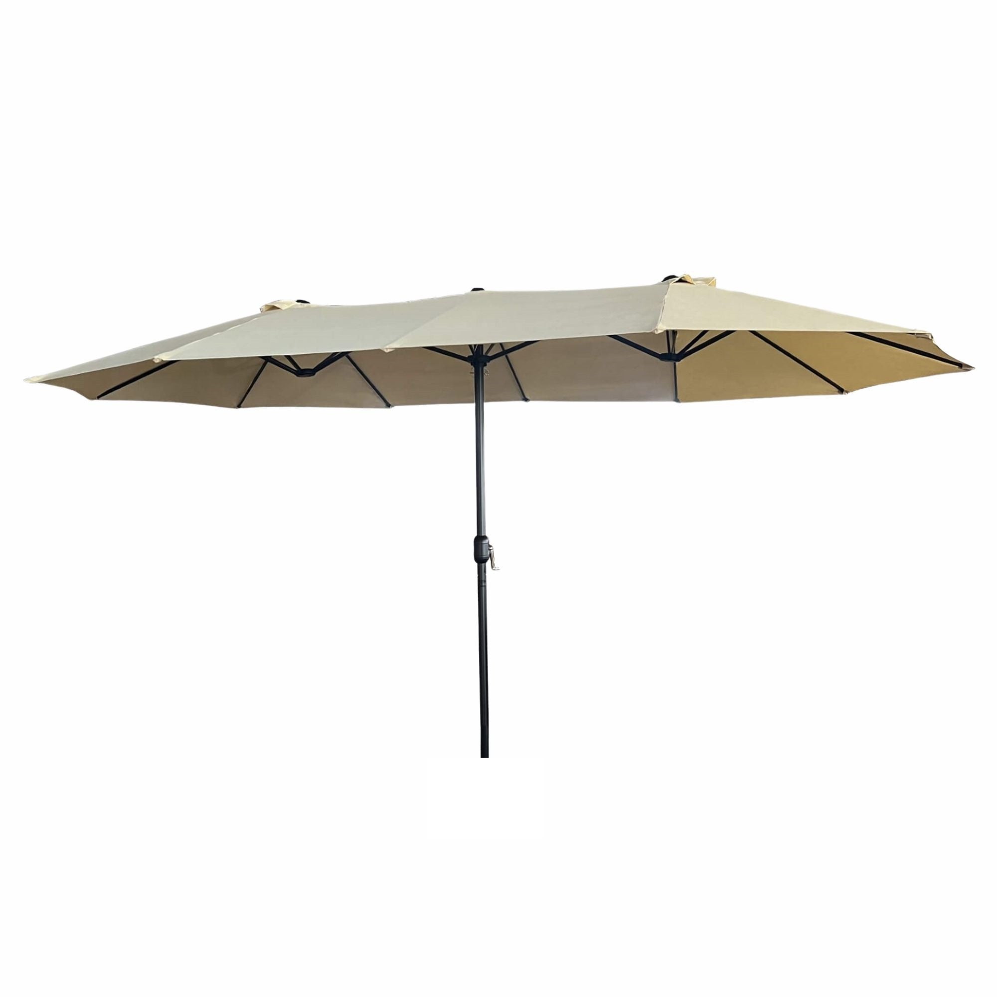 Podwójny parasol ogrodowy TILIA w kolorze beżowym waga 12,3 kg wymiary 460x270x245 cm