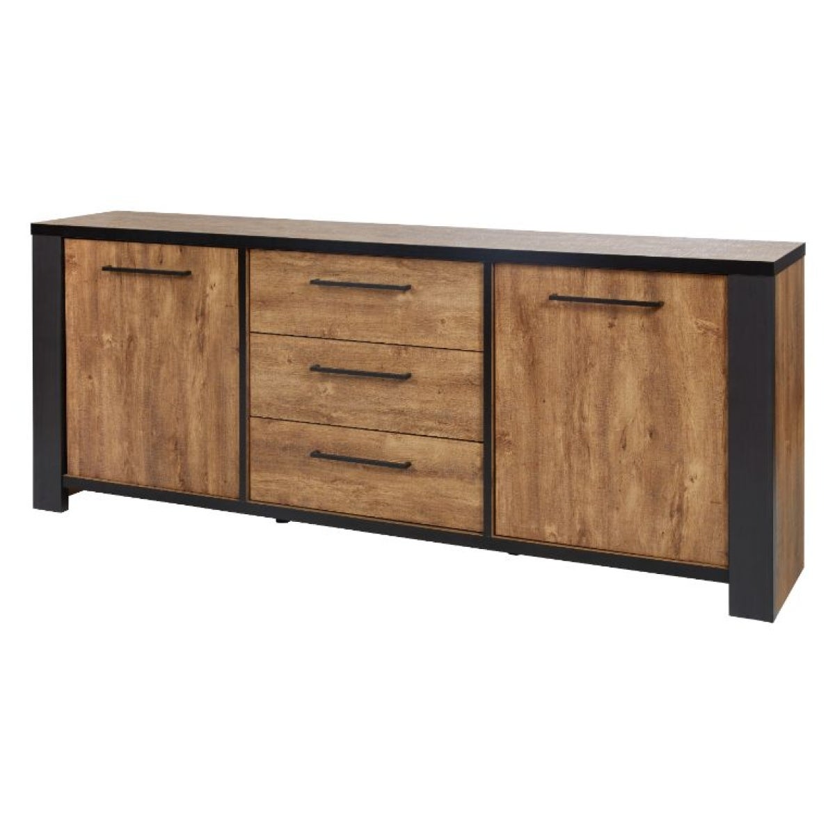Salle manger complète bois et noir SAMANTHA (buffet + table 200cm) - 4
