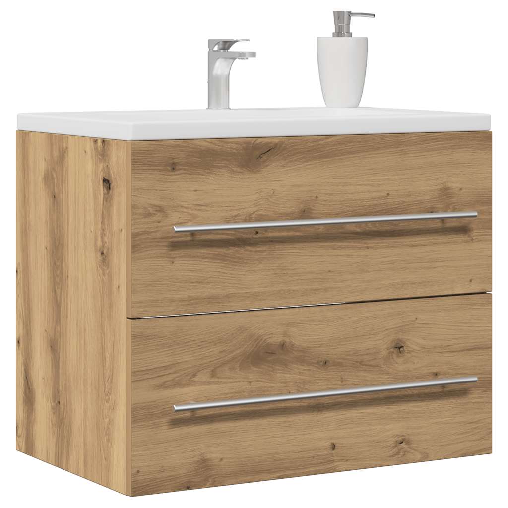 Mueble de lavabo de ba?o fabricado artesanalmente en madera de roble. - 4