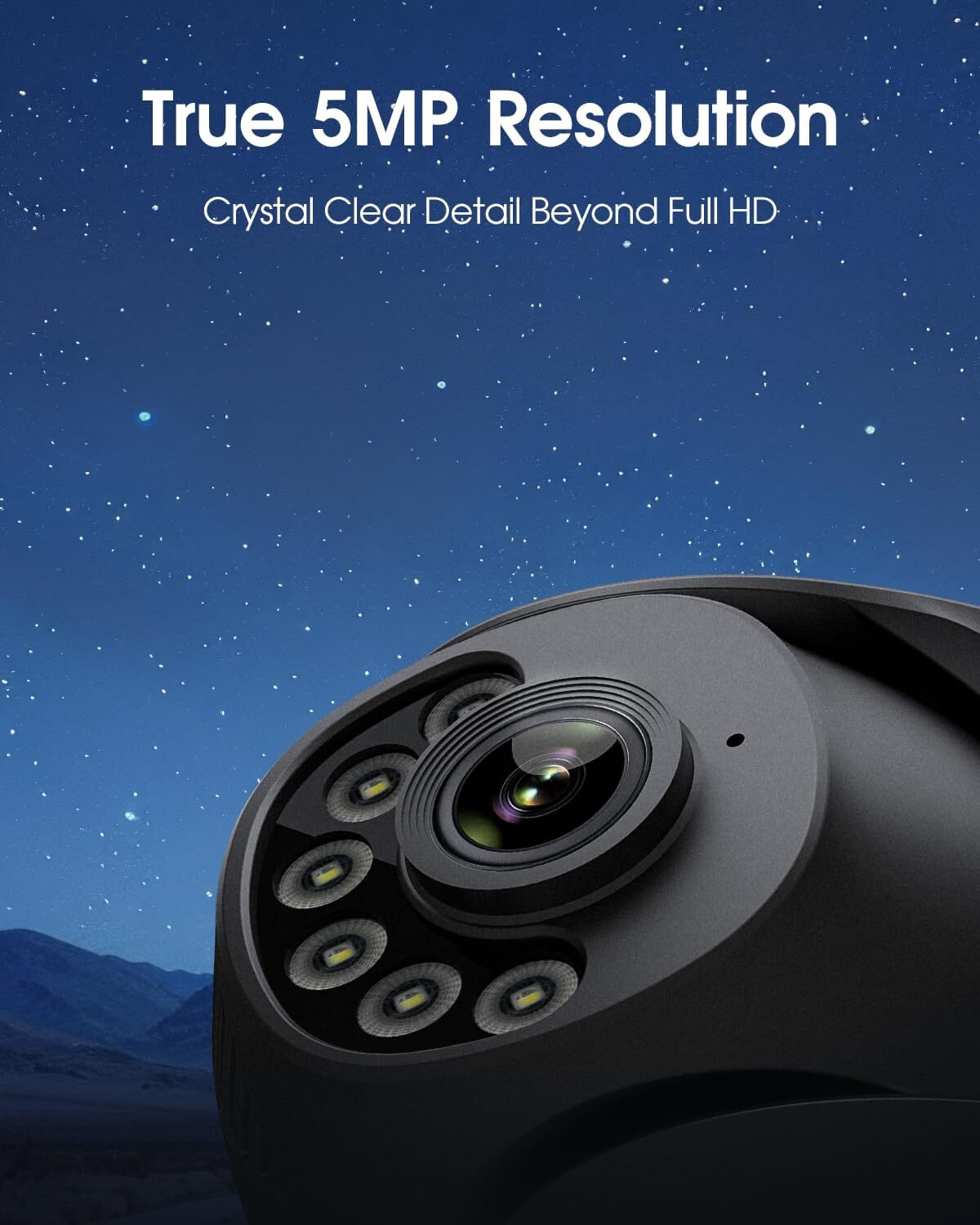 Telecamera Interna Ctronics 4K Wi-Fi Dual-band – Rilevamento AI Persone E Animali, Tracciamento Automatico, Visione Notturna A Colori