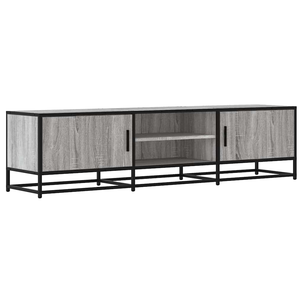 Meuble TV sonoma gris 160x35x41 bois d'ingénierie et métal - 2