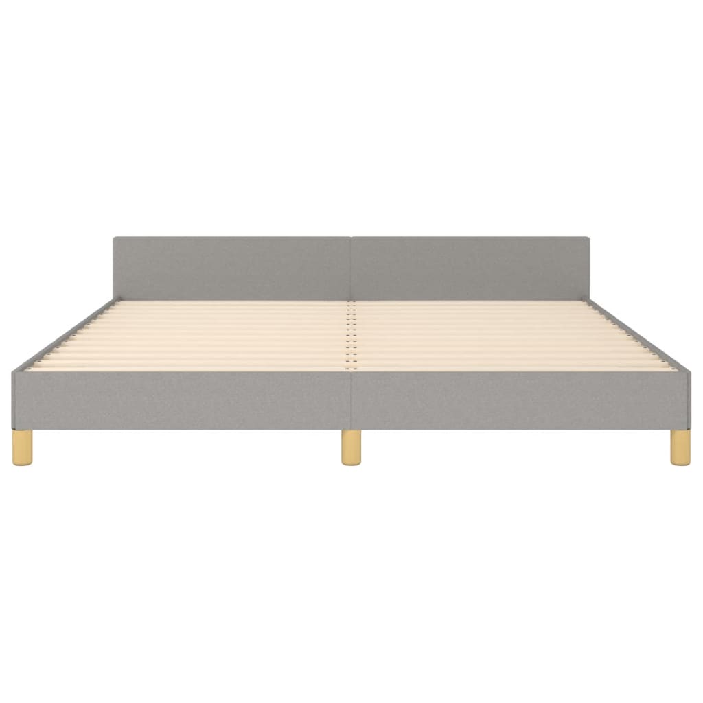 Cadre de lit sans matelas gris clair 160 x 200 cm en tissu - 6