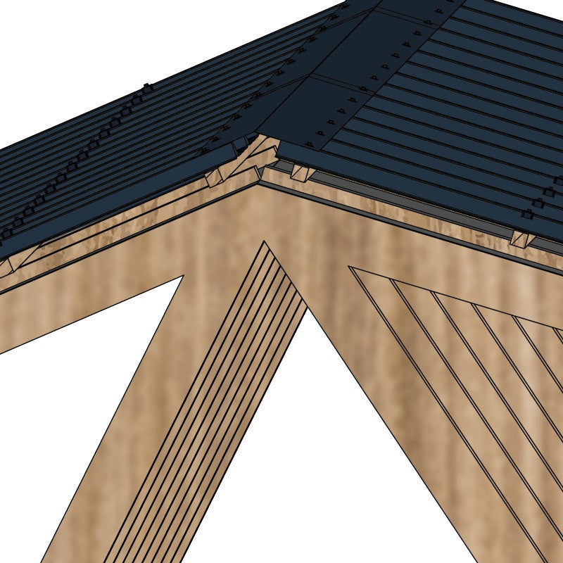 Faîtière double plate universelle | 2100 mm Longueur Bleu Ardoise | RAL 5008 - 2