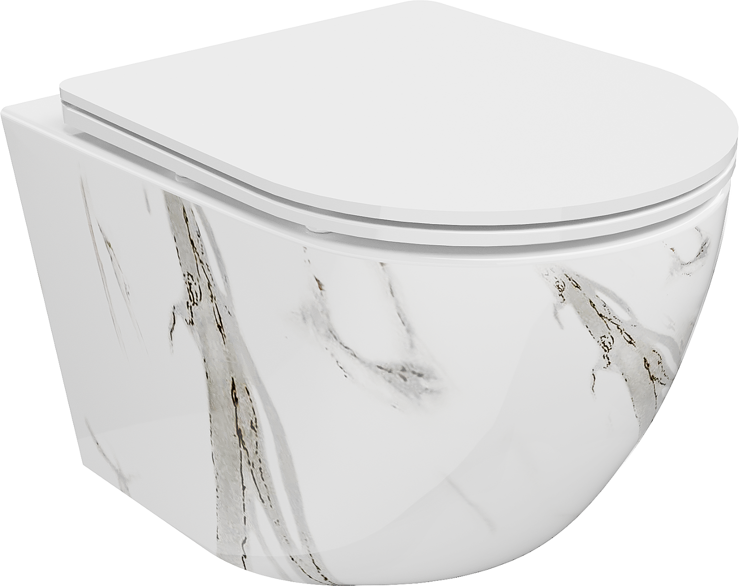 Mexen Lena miska wc Rimless z deską wolnoopadającą slim, duroplast, biała kamień - 30224094
