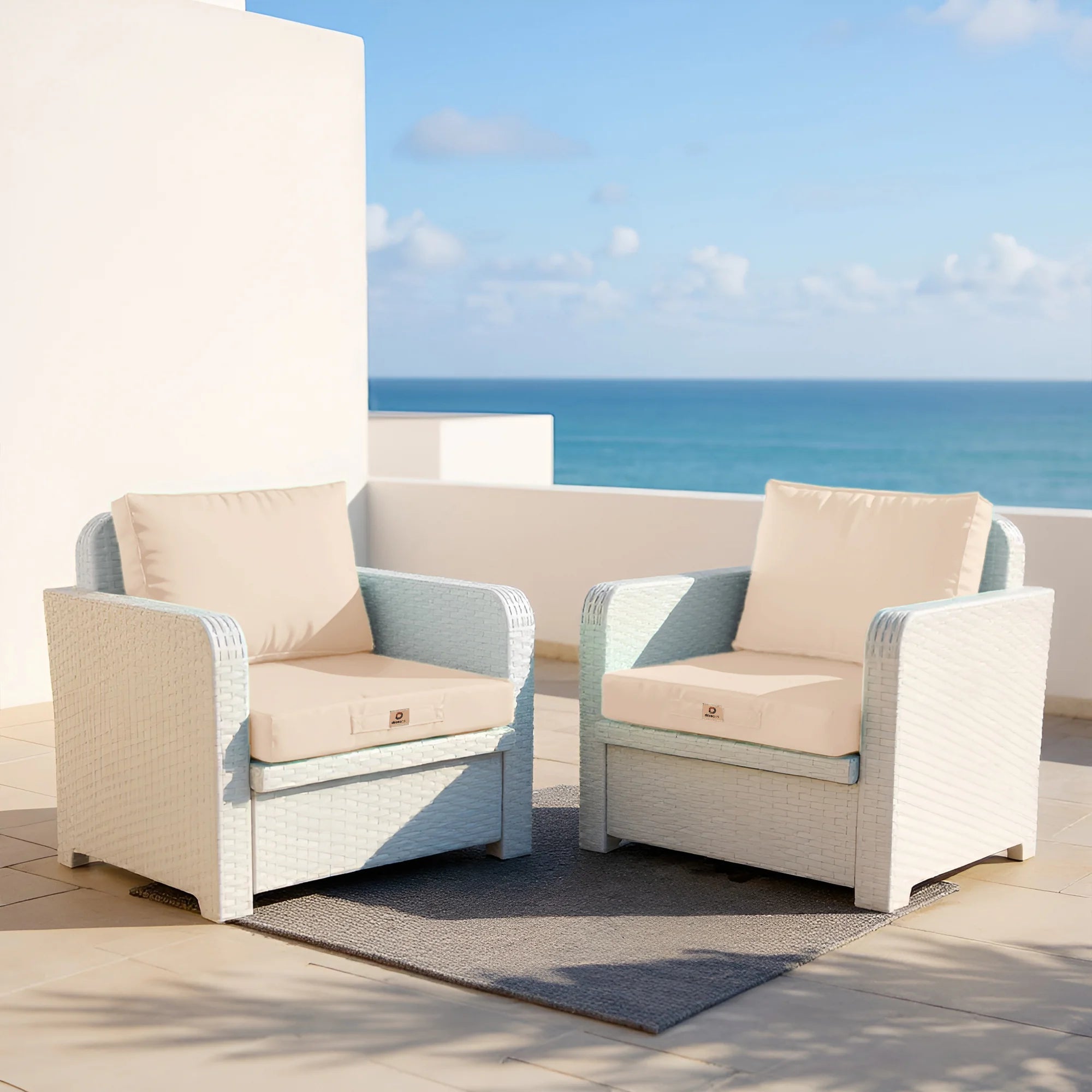Coussins pour salon de jardin déhoussable 50x50cm Beige - 2