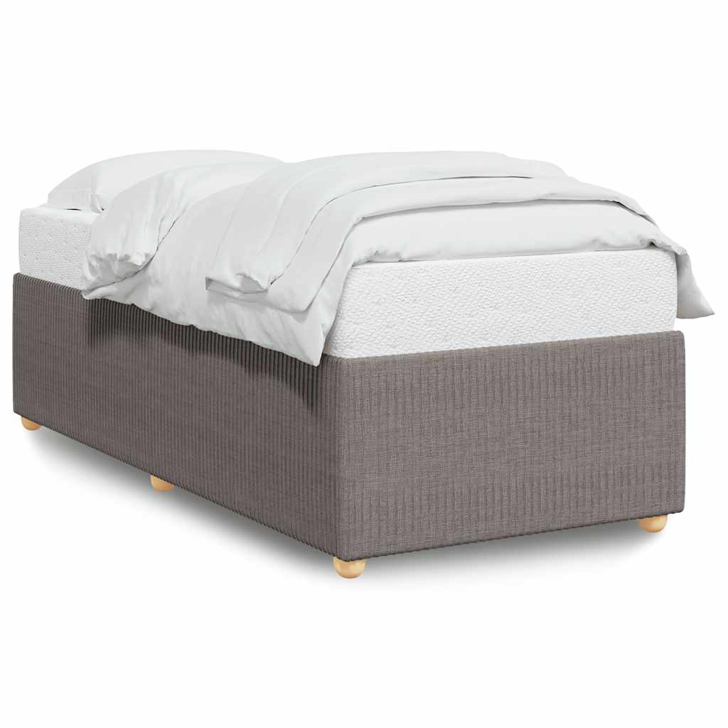 Cadre de lit sans matelas en tissu taupe pour la chambre, 100 × 200 cm - 2