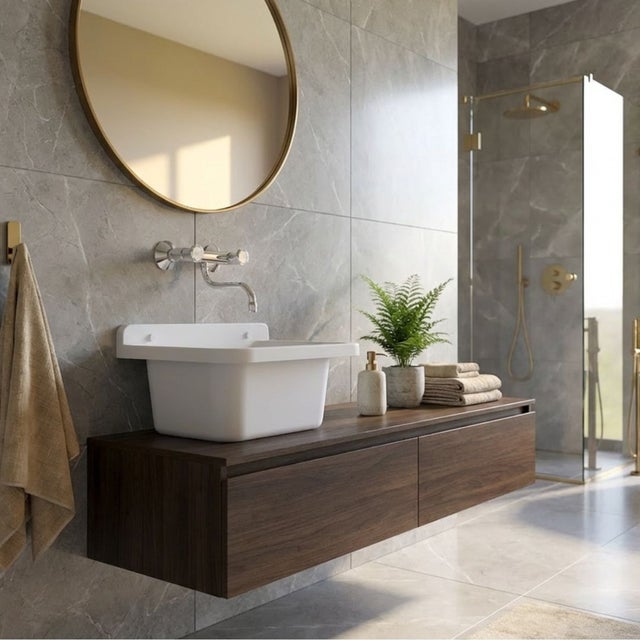 Barra de pared de polipropileno blanco con jabonera 50x34x21 cm