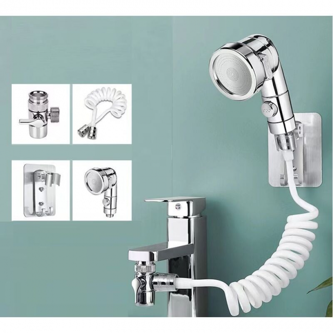 Cabezal De Ducha De Mano Con Manguera -5 Configuraciones De Rociado Cabezal De Ducha Extraible De Alta Presion Con Interruptor De Encendidoapagado Cromo A 85523253