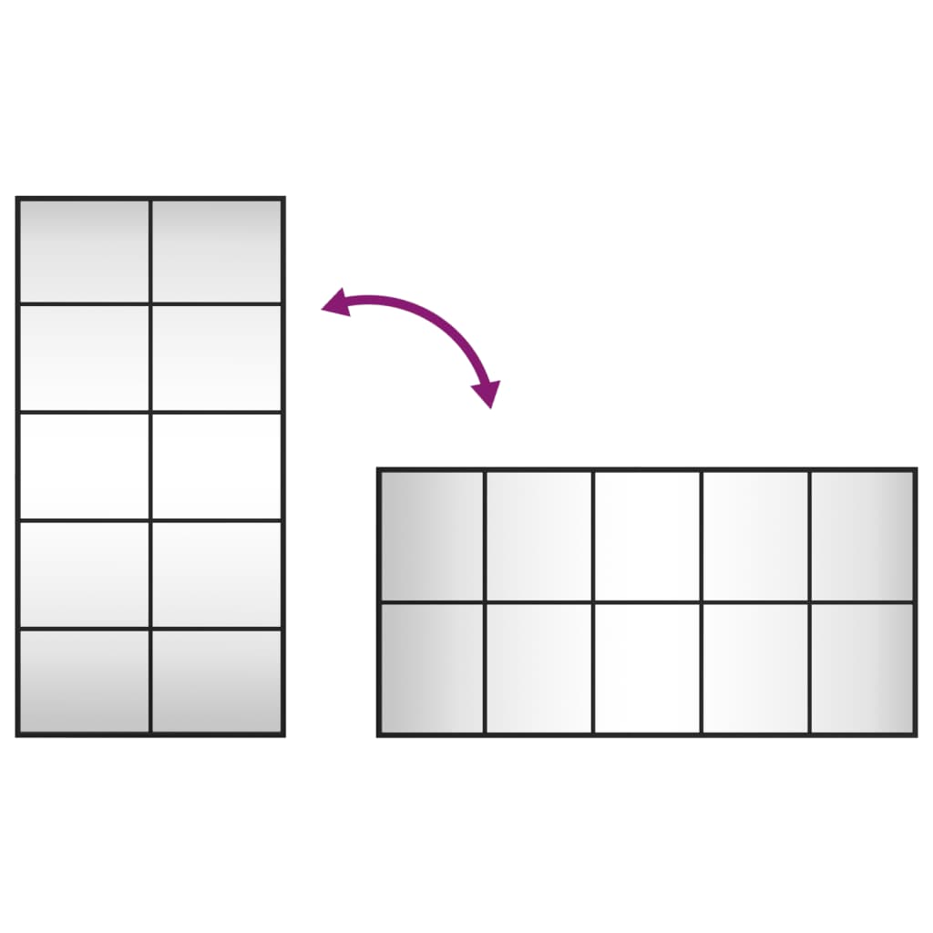 Miroir mural，Miroir Entrée Maison Salle de Bain，Décoration Miroir noir 50x100 cm rectangulaire fer484390 - 7