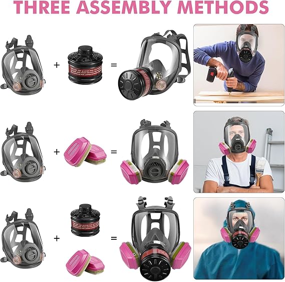 Masque à gaz Survival nucléaire et chimique, masque à gaz complet avec filtre au charbon actif - 2
