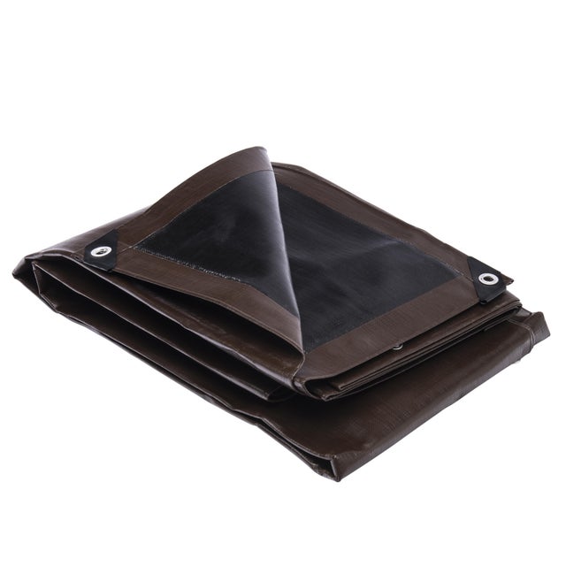 Bâche De Protection 2x3 M - TECPLAST - HQ250MU - Verte Et Marron - Haute Performance - Bâche étanche - Résistance Anti