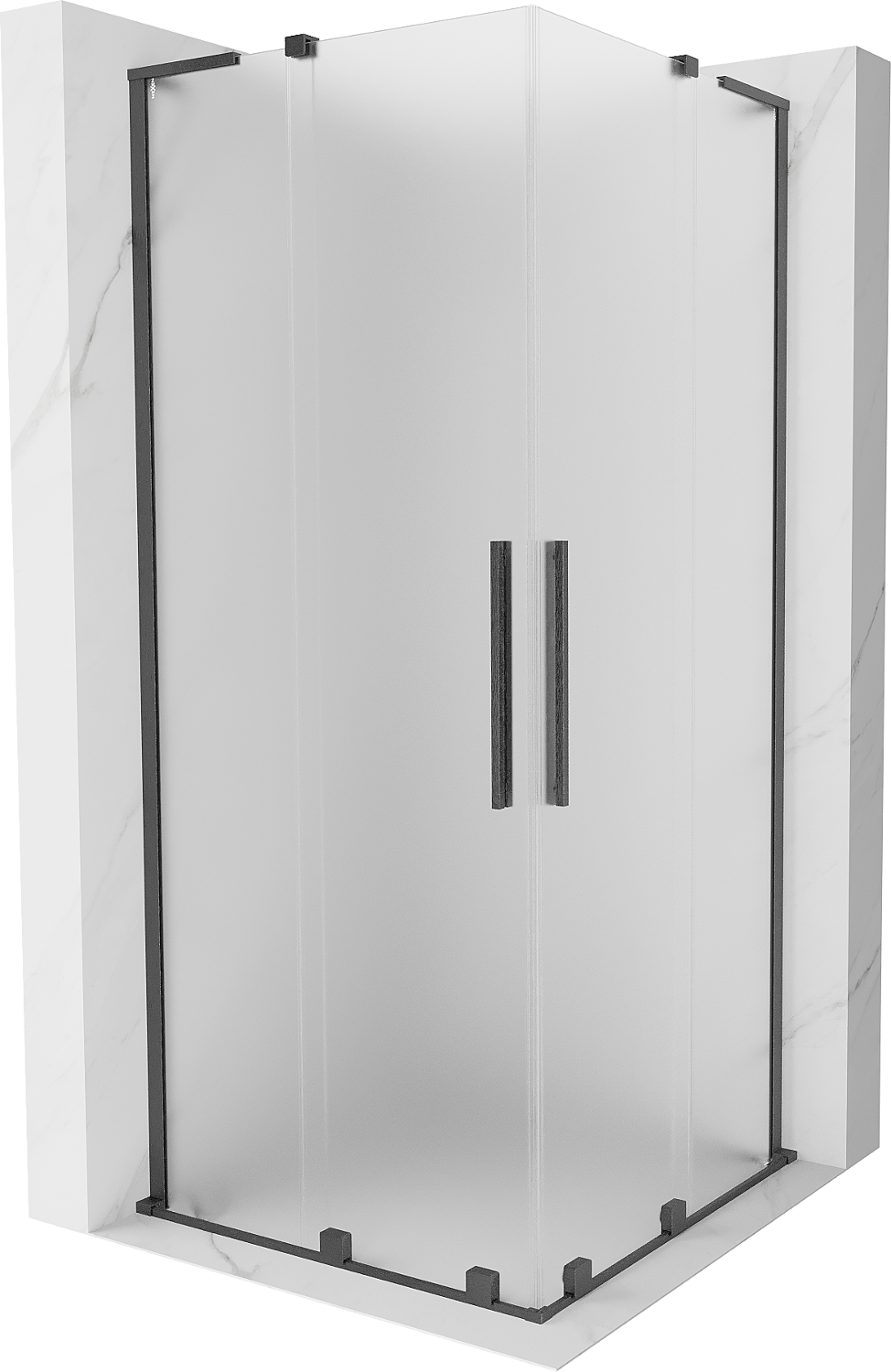 Mexen Velar L Duo kabina prysznicowa rozsuwana 90 x 90 cm, szron, gun gray szczotkowana - 871-090-090-02-33-66