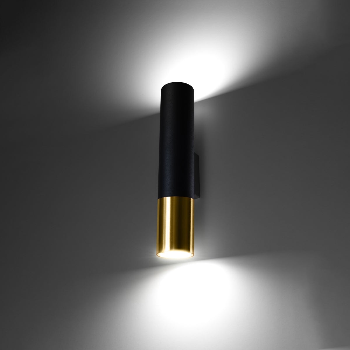 Kinkiet ZARPEX czarny/złoty LED 3000K - 6x8x29cm Sollux