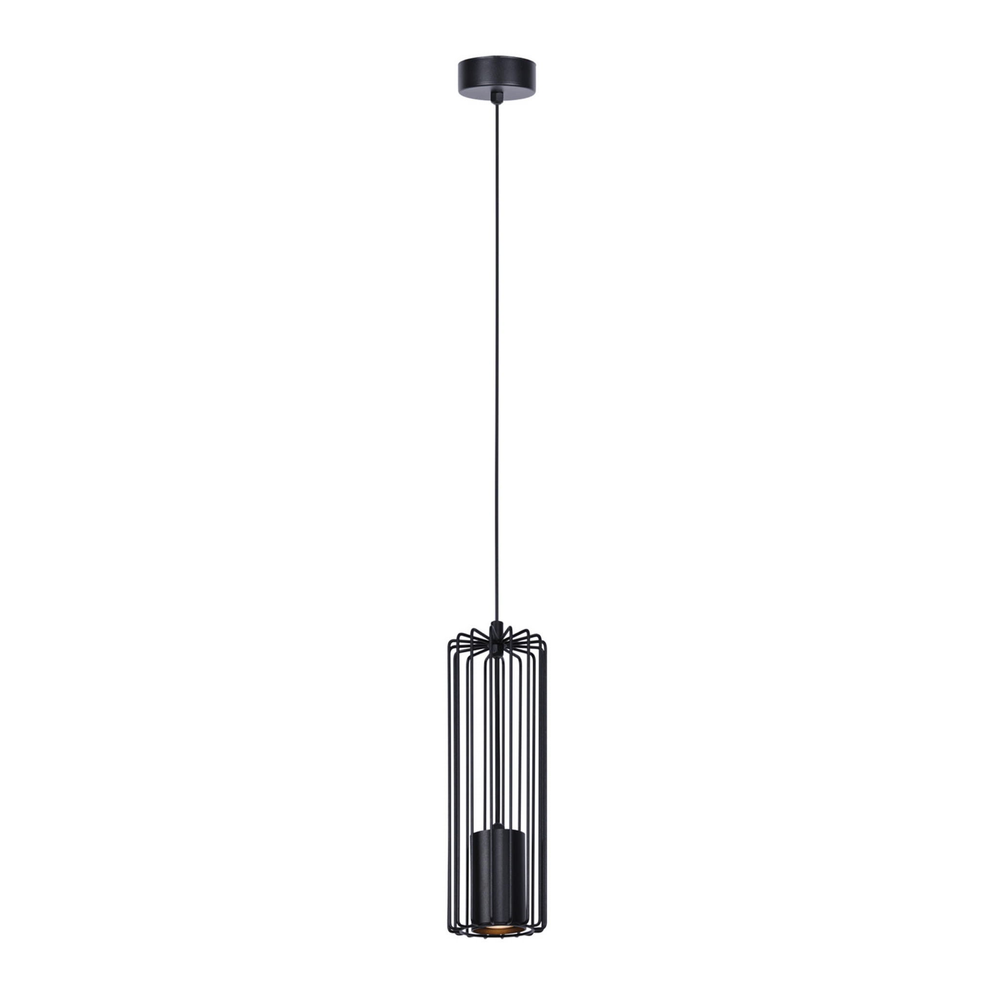 Lampa sufitowa wisząca Falcon czarna 1xGU10x50W tuba wym: 120 x 10 x 10 cm metal Kaja