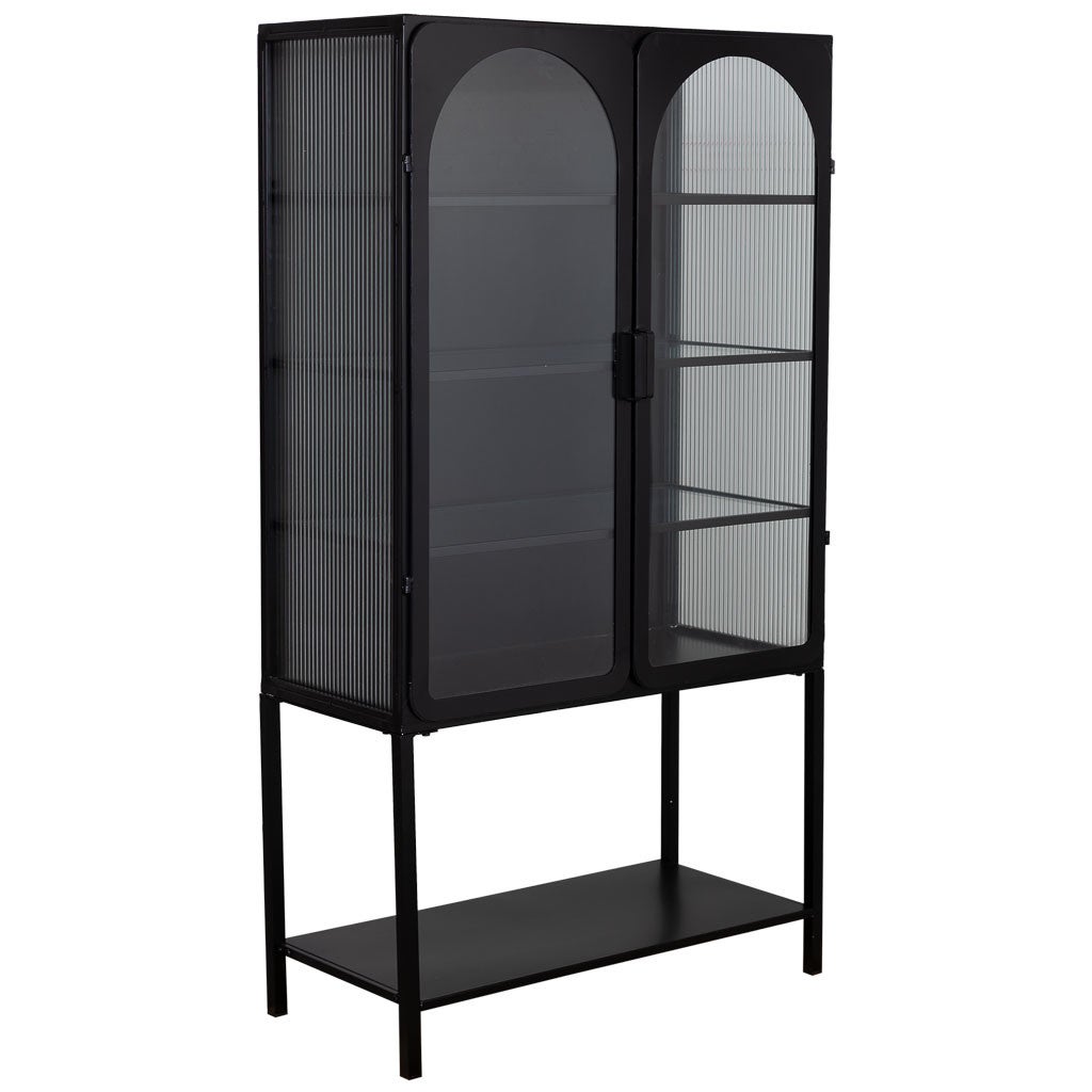 Vitrine en métal laqué noir à 2 portes 88x44x160 | Leroy Merlin