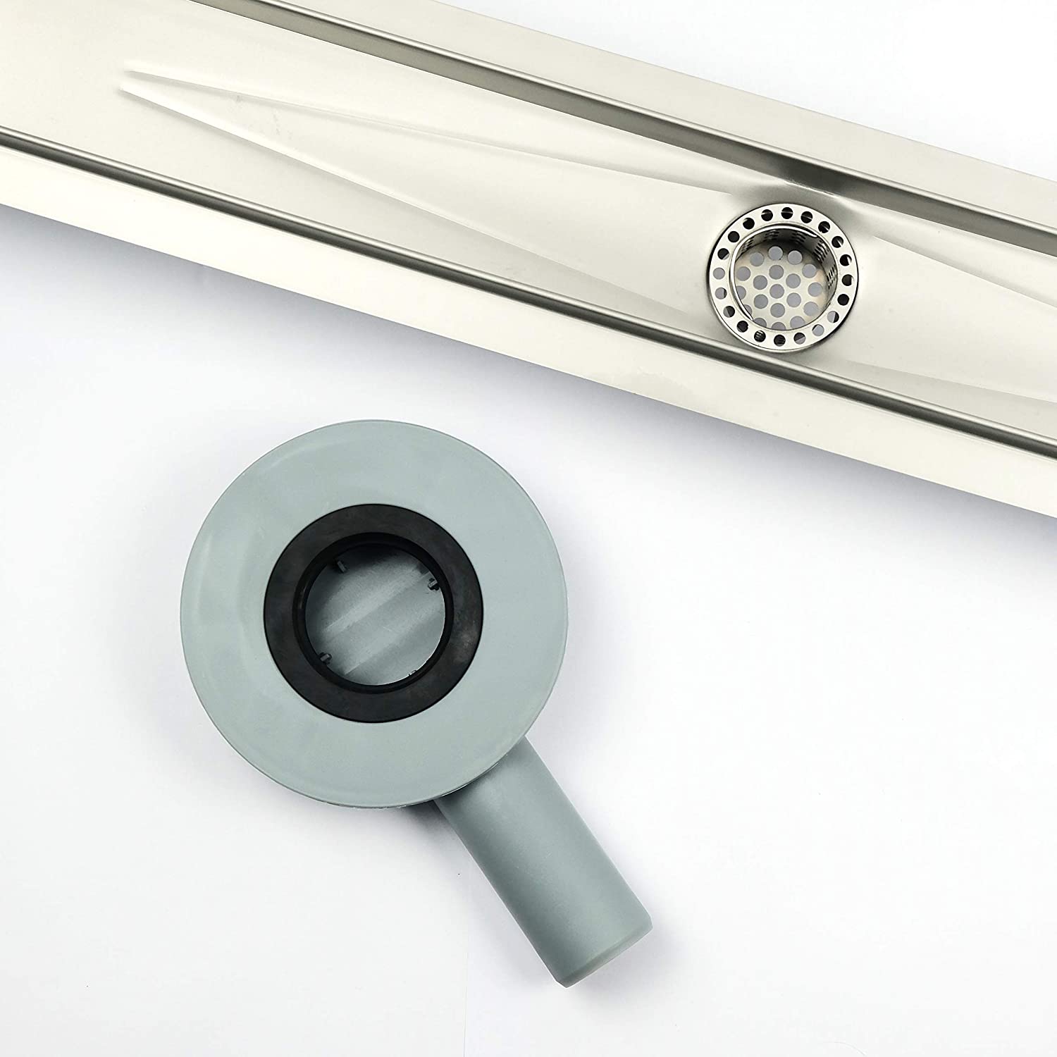 Bernkot Caniveau De Douche Carré 20 X 20 Cm, Siphon à 360° Avec Système Anti-odeurs Et Tamis à