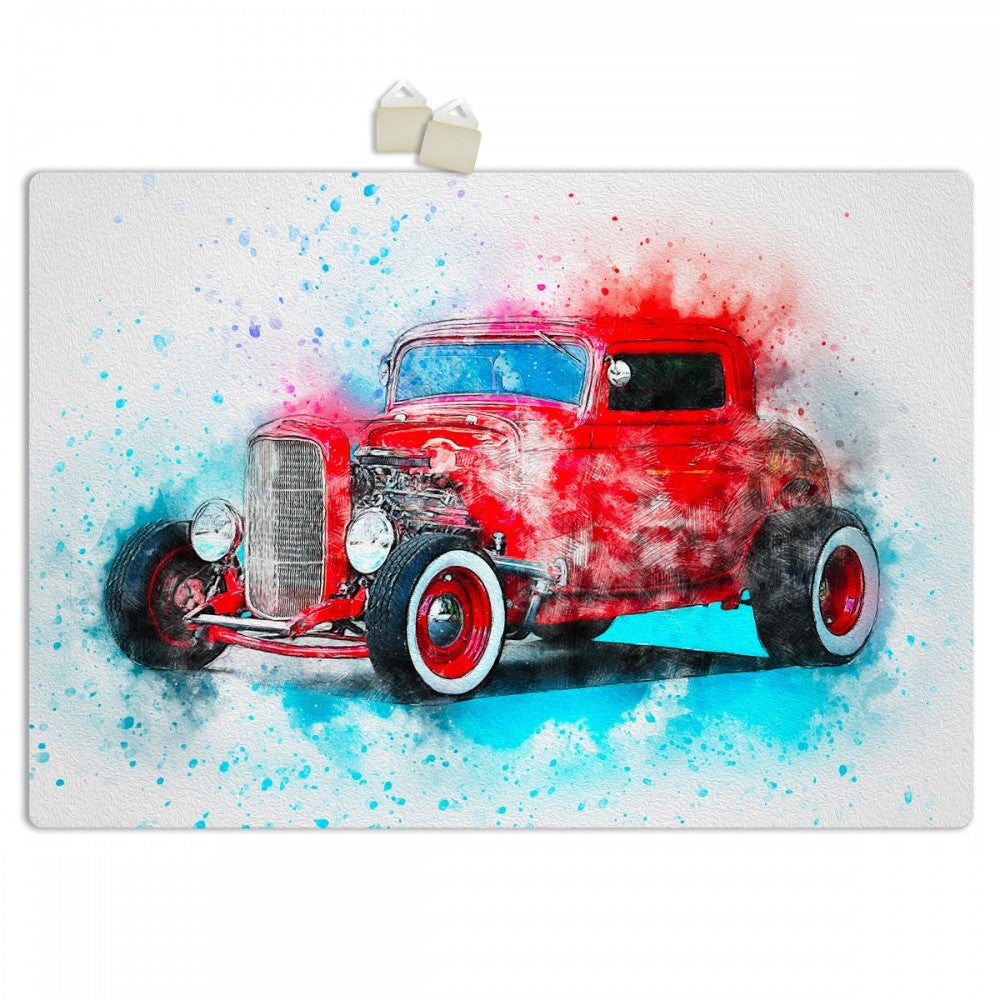 Red muscle car - estructura poster de pvc forex expandido, espesor 3 mm - dimensiones 100x70 cm