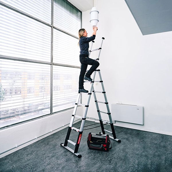 Escabeau télescopique - Hauteur max. de travail 3.10m - Porte-outils - TEL-72423/9202-101 - 4